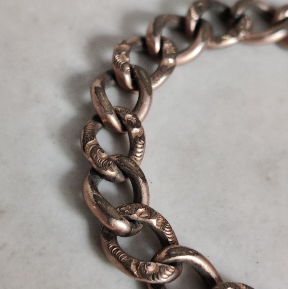 Antique Victorian Gold Filled Sweetheart Repousse Padlock Chunky Bracelet - Picture 7 of 16